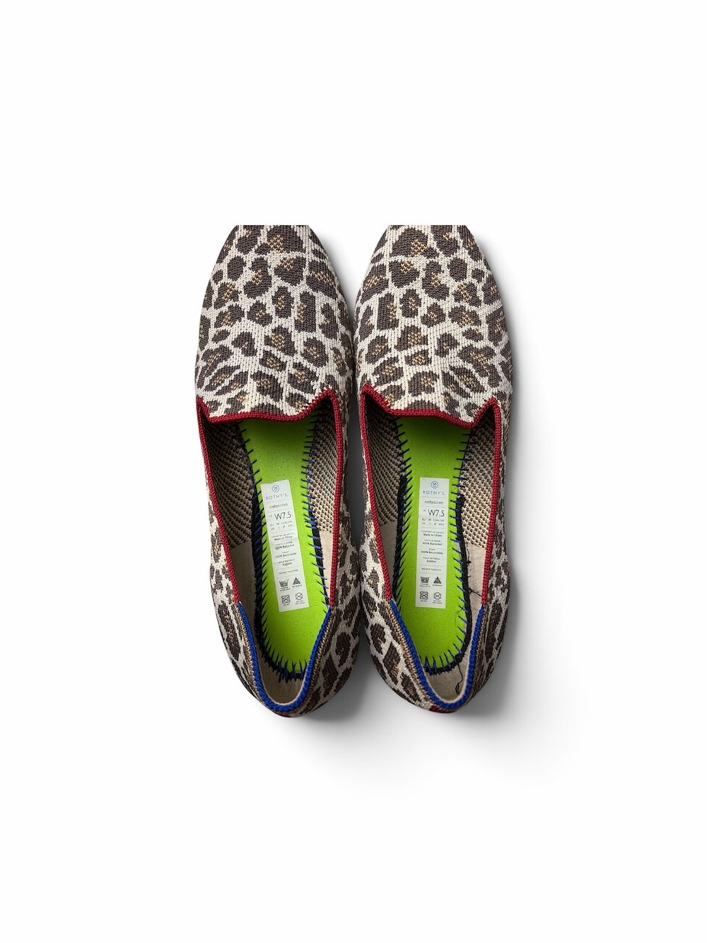 Rothy’s The Loafer Mocha Spot Leopard Print Animal Flats Size 7.5 - Picture 4 of 14